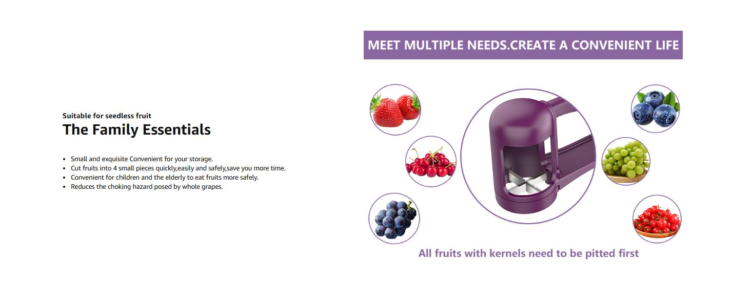 Baby Grape Cutter & Slicer Safe Kitchen Gadget for Toddlers 1-3 Easy Lunch Prep for Cherries Tomatoes & Strawberries