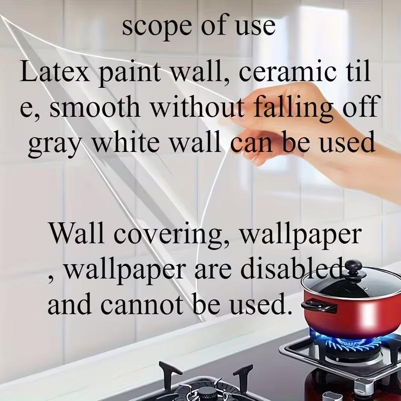 Invisible Kitchen Oil-Proof Film Roll, High Temperature Resistant, Static Cling Plastic Protector, Clear Grease & Dirt Barrier