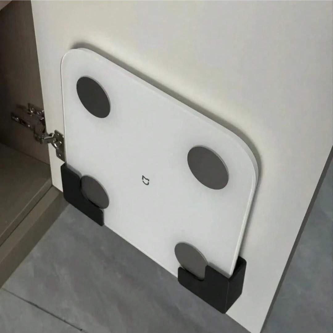 Wall-Mounted Weight Scale Storage Rack, Seamless Adhesive Installation, Durable Plastic Space-Saving Design, Suitable for Bathroom and Home Gym