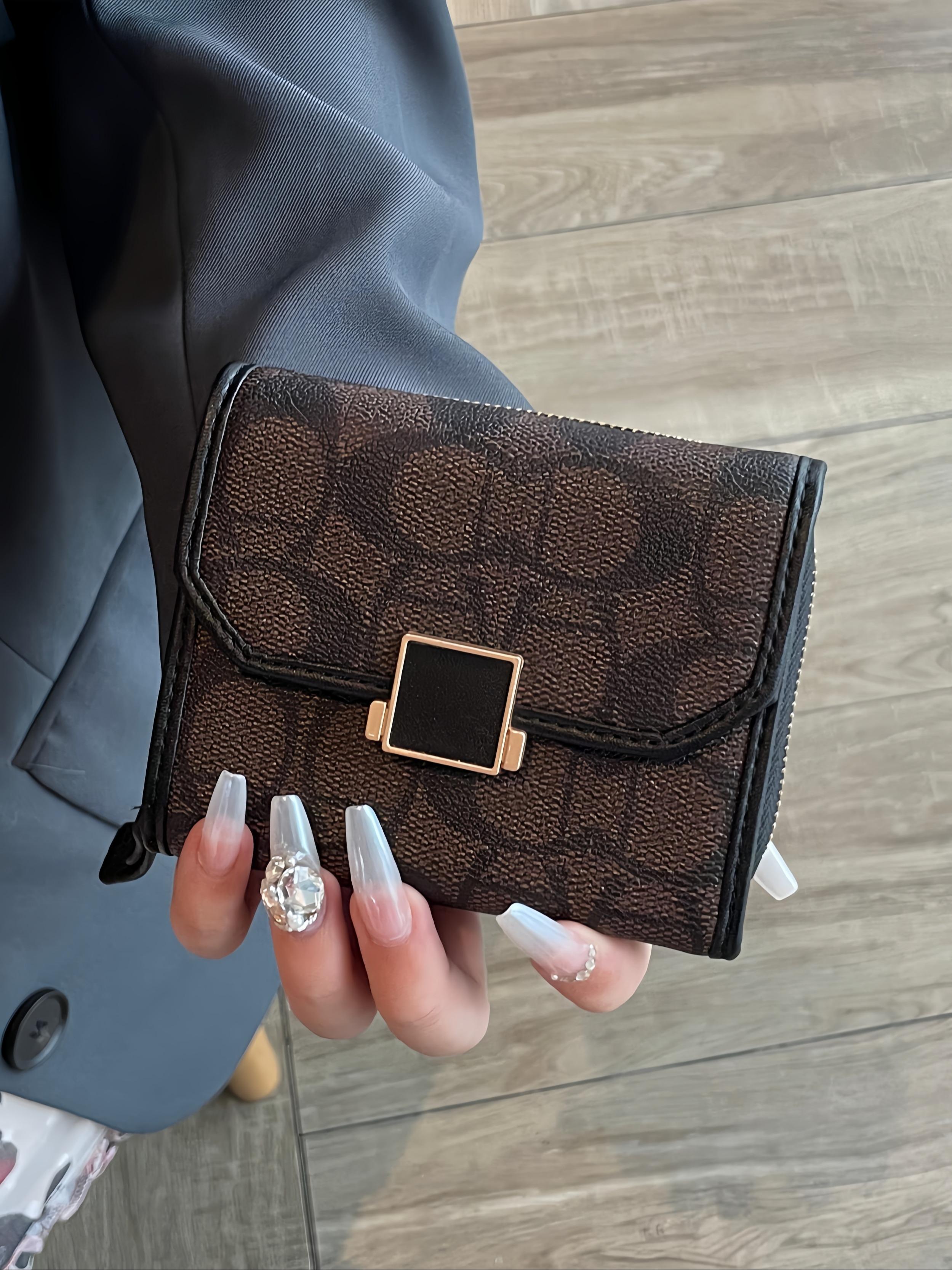 Women's Short Wallet Card Holder, New Foldable Leather Coin Purse, Unique Design High-End Small Wallet, Trendy Fashion Accessory