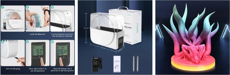SUNLU Official Filament Dryer S1 Plus, 3D Printing Assistant Black Friday sales Built-in Circulation Fan, Filament Dryer Box Storage Box for 3D Printer Filament 1.75 2.85 3.00, S1 Plus White suit for bambu filament Black Friday sales Christmas  gitf