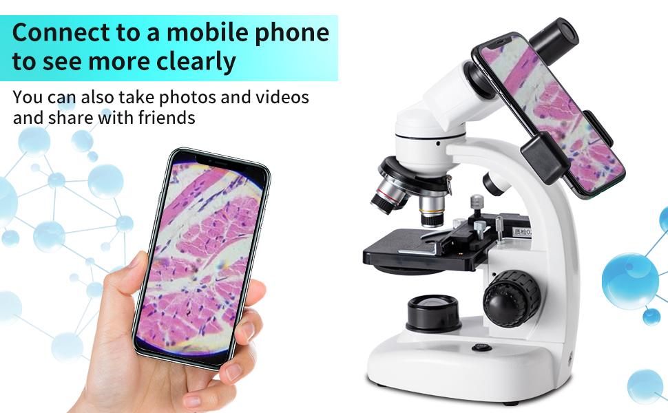 MicroscopeforAdultsWF10xandWF25xeyepieces,40x- 2000xMagnificationUsBCamera,MicroscopeforAdults SuitableforLaboratorySchoolHomeEducation