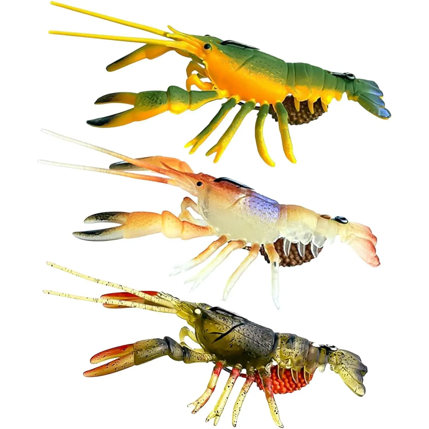 Crayfish Lure, Realistic  , Soft Plastic Bass Fishing Lures, Crawfish  for Bass Lures Freshwater, Weedless Fishing Lures for Bottom Fishing