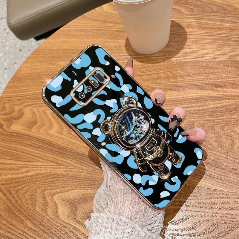 Note 8 Fashion Series Pearl Strap Lanyard Phone Holder Case For Compatible With Samsung Galaxy Note 8 Plating Cover and Elegant Blue Luxury Leopard Print Little Bear Protector Cases