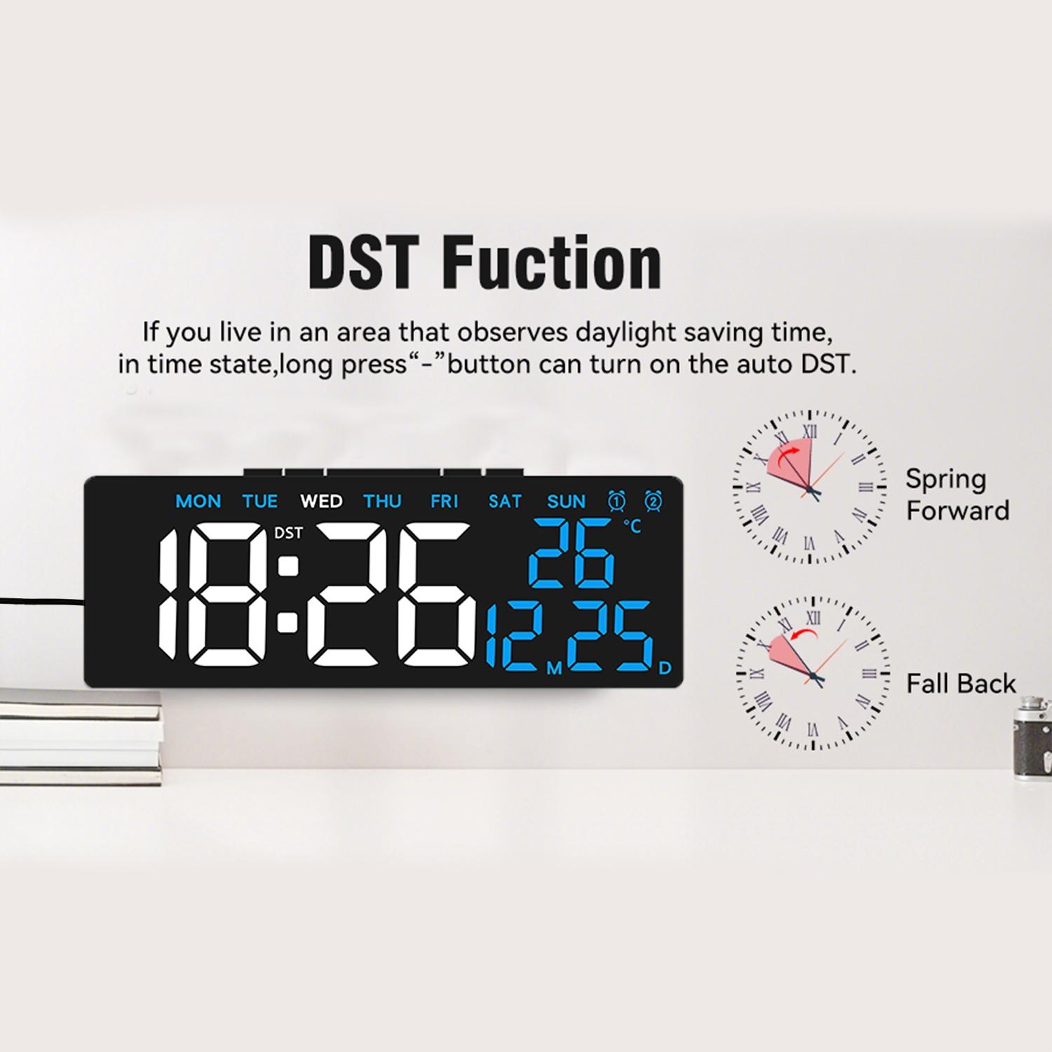 Vintage Style Practical LED Clock, Desktop Electronic Clock, Date Temperature Week Display, Modern Digital, Adjustable Brightness, Snooze, Home Office Bedroom