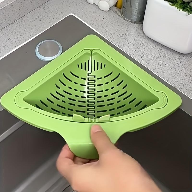 2 Counts Triangular Draining Basket Random Color Kitchen Filter Net Storage Rack Strainer for Vegetable Fruit and Rice Residue 2 Counts Triangular Draining Basket Random Color Kitchen Filter Net Storage Rack Strainer for Vegetable Fruit and Rice Residue
