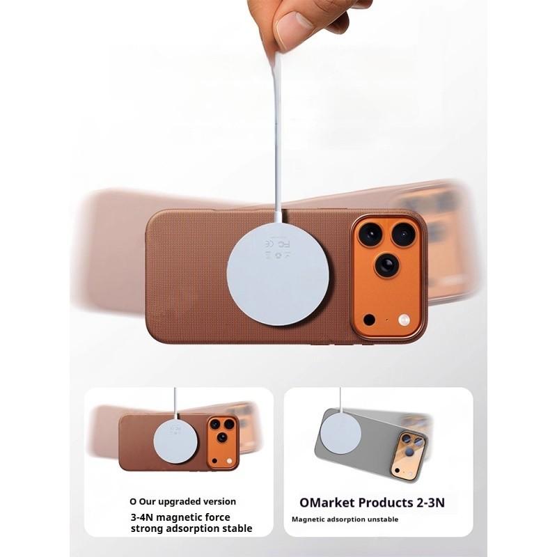 New Luxury Tech-Woven Magnetic Phone Case, Suitable for iPhone 17/16/15/14/13 Pro Max, Supports Magnetic Wireless Charging, Tech-Woven Protective Cover with a Stylish Soft Back Panel, Ideal for Business Use. Vintage Phone Case, New Design