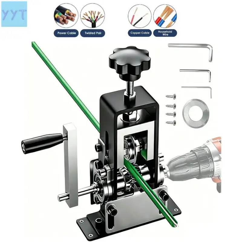 YYT1 Heavy Duty Wire Stripping Machine, Dual Mode Hand Crank & Drill Powered, Efficient Copper Wire Peeler Scrap Recovery