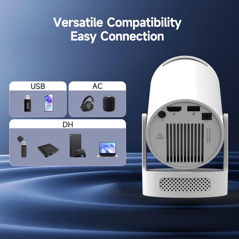 [US Warehouse] Magcubic HY300Pro+ Projector 0.8:1 Short Projection Throw Ratio Android 14 Allwinner H726 8K 4K Videosource Supported  Native 1280*720P 290ANSI WIFI6 BT5.4 Built-in Speaker Home Cinema Portable Smart Upgraded HY300Pro Mini