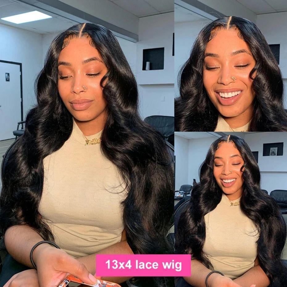 Bling Hair 13x6 13x4 HD Lace Front Real Brazilian Hair Wigs Long Water Wave 4x4 Transparent Lace Frontal Wig 180 Density Long Wavw Lace Closure Wig For Black Women