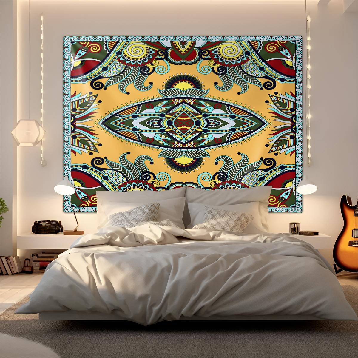 1Pcs Boho Paisley Printed Tapestry, Vintage Ethnic Style Wall Hanging, Soft Durable Decorative Tapestries, Vibrant Digital Print Art Tapestrys, Ideal for Living Room, Bedroom, Dorm, Studio, Home Wall Decor