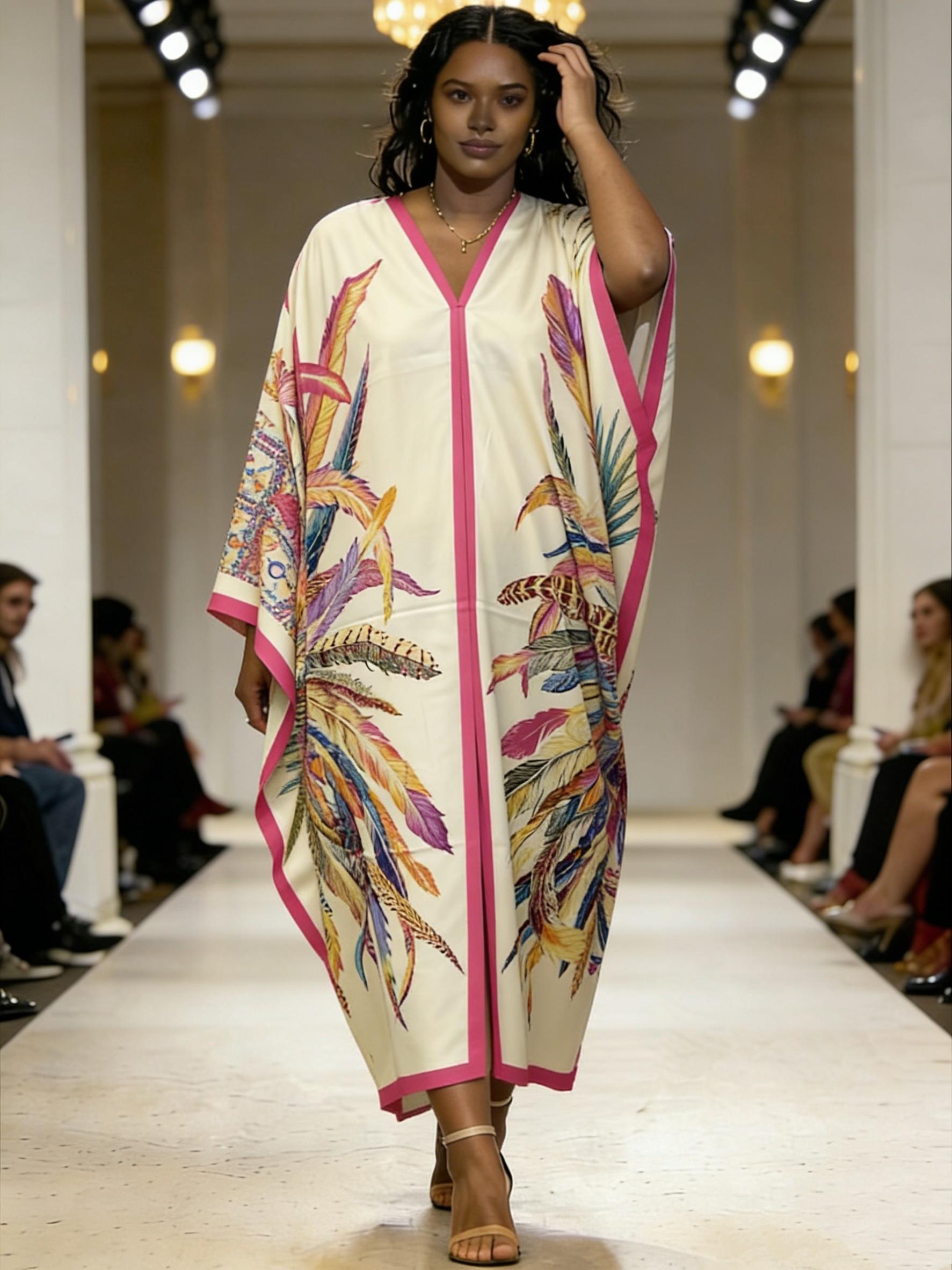 2-piece set woman‘ s Boho Kaftan Beach Cover Up  – Oversized Maxi Dress Beachwear for Summer Vacation & Resort Wear ✨