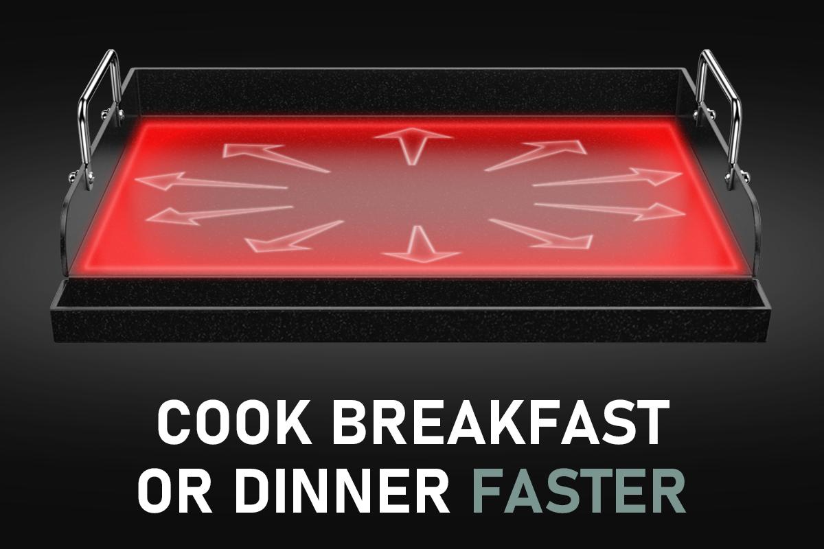 17" x 13" Metal Griddle for Gas & Charcoal Grills – Universal Flat Top Griddle with Grease Groove/Reinforced Ridges/High Sidewalls, Perfect for Healthy Cooking,Parties & Camping