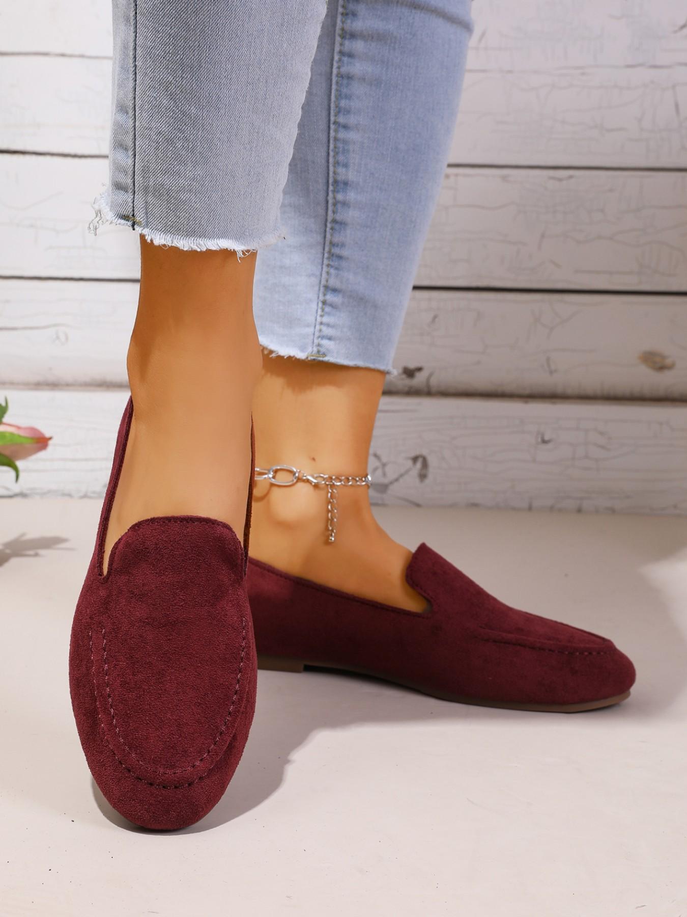 Casual Versatile Faux Leather Loafers, Flat Slip-On Comfortable Shoes, Chic Commuter Beanies, Perfect for Daily Wear