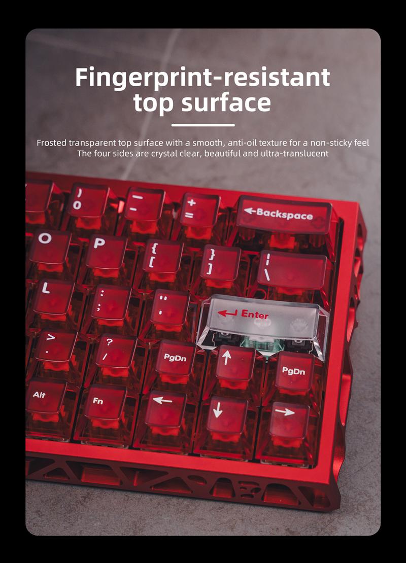 Latenpow Foggy Transparent Keycaps PBT Keycap Set for Mechanical Gaming Keyboard DIY 68/75 Layout 94 Keys