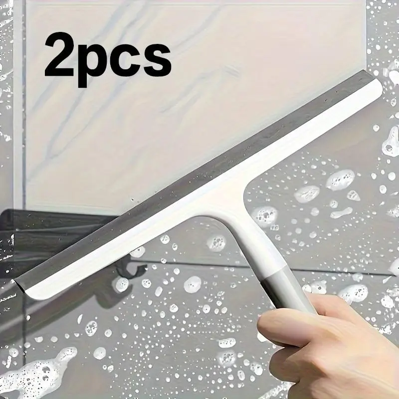 2pcs Multi-Use Handheld Plastic Scrapers - Home Care Squeegees for Shower Doors, Windows, Car Glass, Bathrooms, Floors, Random Color Household Cleaning Tools