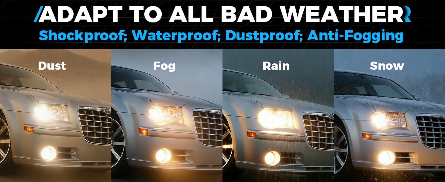 Projector Headlight Assembly Compatible with 2005-2010 Chrysler 300C Halogen Headlamp w/Bulbs Replacement Chrome Housing#CH2502167, CH2503167