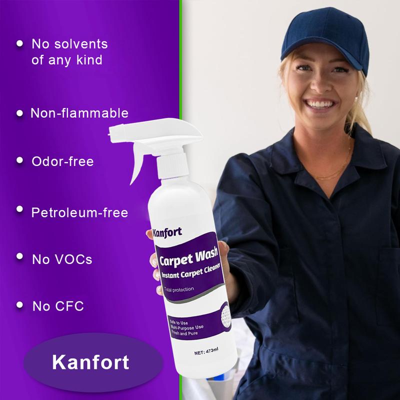 Professional Carpet Cleaner Spray – 16OZ/473ml Each Deep Cleaning Foam for Rugs, Upholstery & Fabric – Removes Stubborn Stains, Dirt & Pet Messes – No-Rinse, Fast-Drying & Odor-Eliminating Formula – Perfect for Homes, Offices & High-Traffic Areas