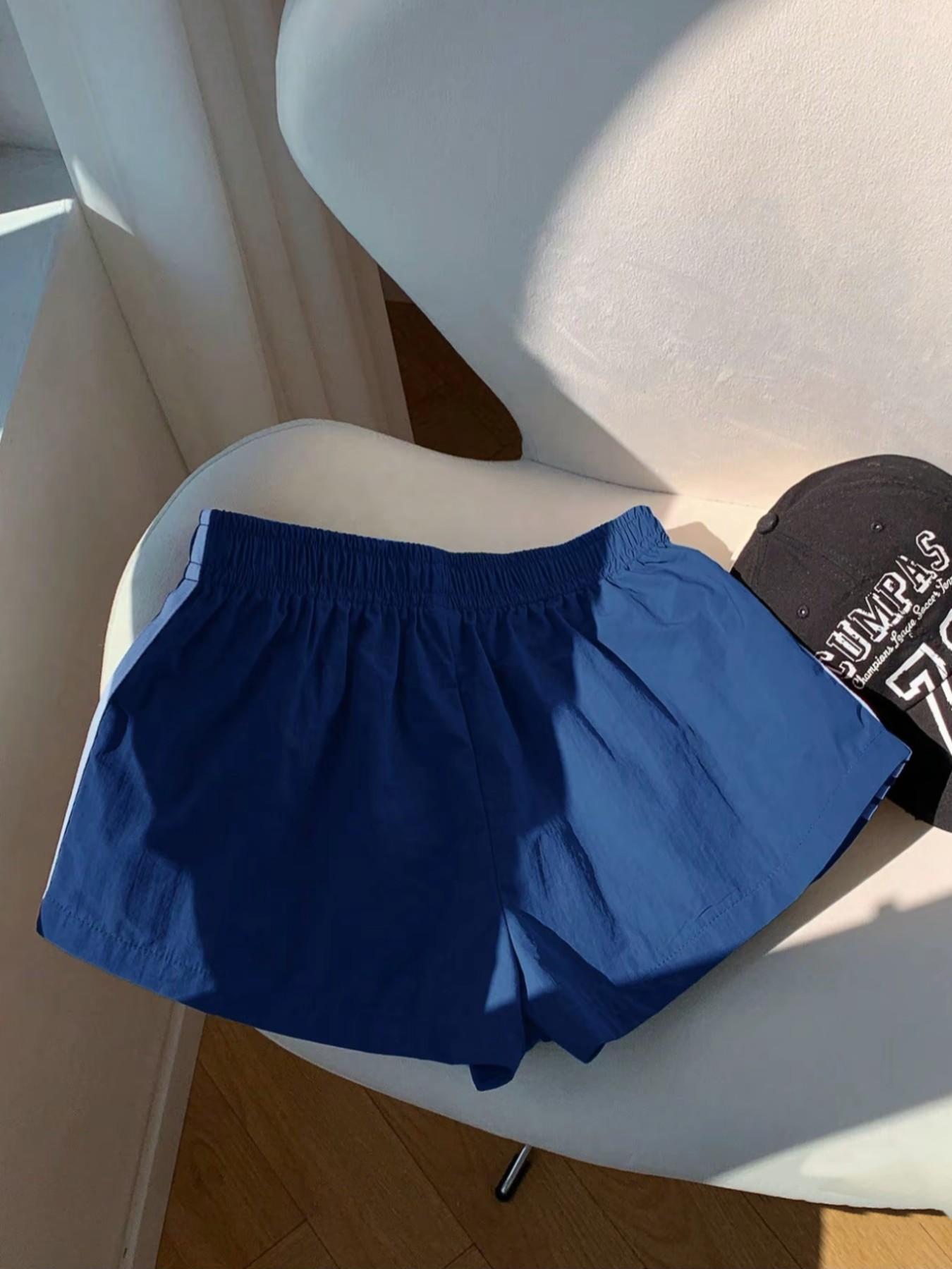 Women's Side Striped Elastic Waist Casual Summer Shorts, Loose-Fitting Short Pants, Plain Fs-Camo Style, Perfect for Daily Wear, Casual Relaxed Shorts