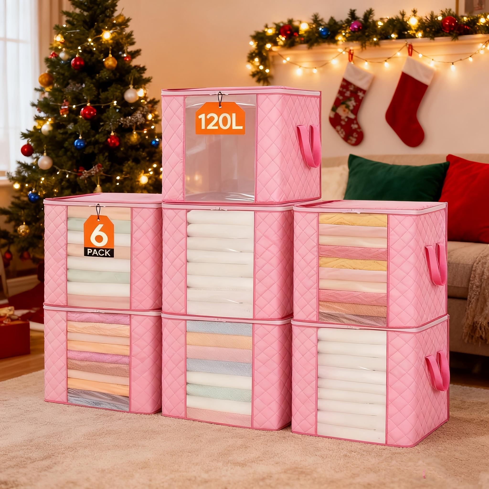 Ultra Large Capacity 120L Storage Box Set, Foldable Nonwoven Fabric Bedding Bag, Reinforced Handle, Flip Lid Seal, Ideal for Blankets and Clothes