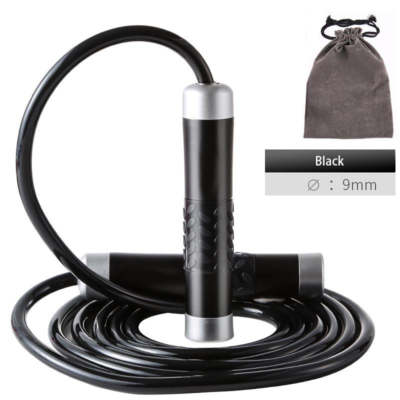 Weighted Jump Rope for Workout Fitness(1LB), Tangle-Free Ball Bearing Rapid Speed Skipping Rope for MMA Boxing Weight-loss,Aluminum Handle Adjustable Length 9MM Solid PVC Rope Exercise Equipment