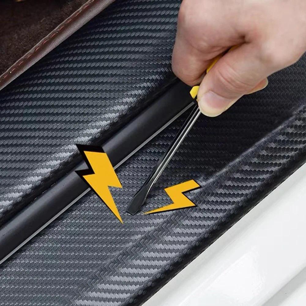 Car Door Sill Carbon Fiber Sticker Threshold Side Anti Scratch Tape Waterproof Decal for Suzuki Grand Vitara