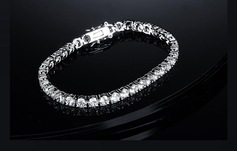[[5A+ Cubic Zirconia]]  GEMSME 2-6MM CZ Round Cut Waterproof Tennis Bracelet Tennis Anklet Tennis chain for Men Woman Classic Barcelets Anniversary Birthday Engagement Gift High Quality Hiphop Unisex Style