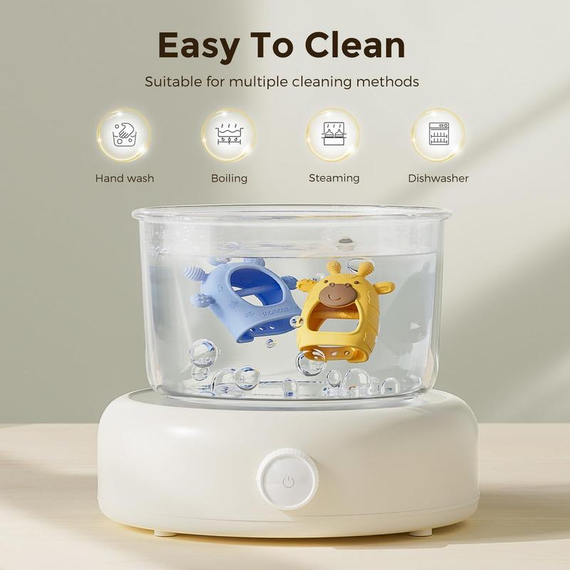 Momcozy Baby Teething Toy, Food Grade Silicone Teether, Sensory Teether for Infants 0-6 Months & 6-12 Months, Essential Baby Accessory