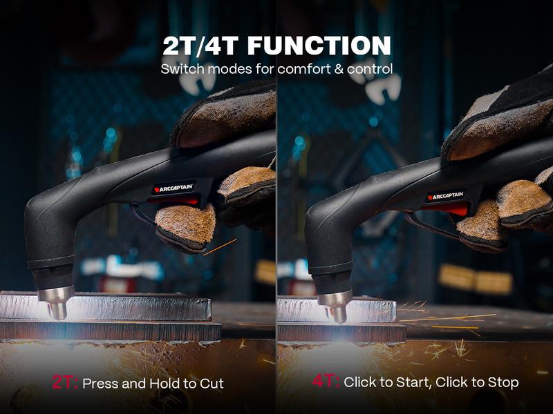 ARCCAPTAIN iControl [Non-HF] Plasma Cutter CUT55 MP with APP Control, 55Amp Blowback Pilot Arc, 120V/240V, Upgraded LED Display, Grid Cutting, Rust Removal, Plasma Gouging, Pressure Detection