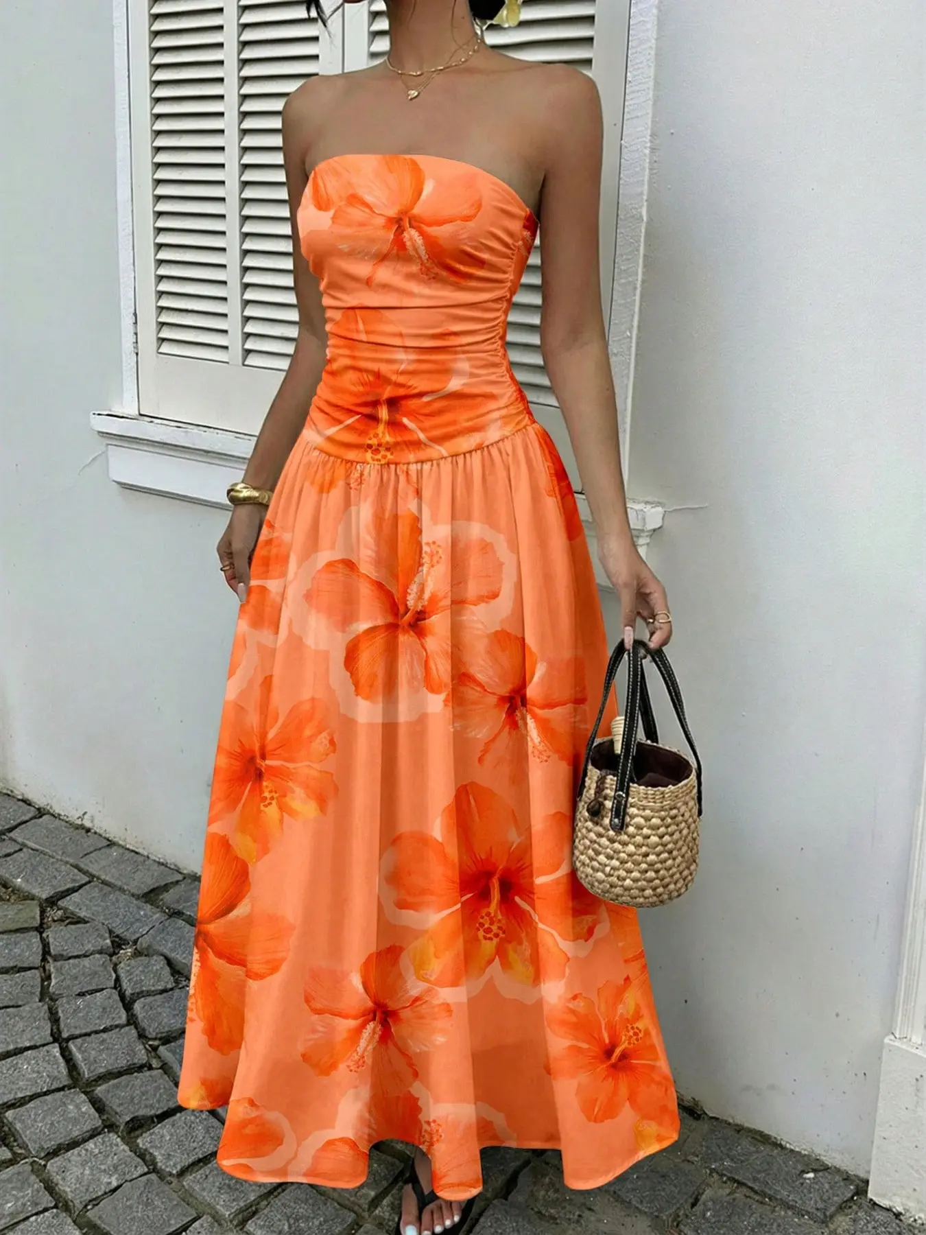 Women's Elegant Fashion Polka Dot Print Halter Dress, Stylish Sleeveless  Maxi Dress for Parties and Casual Wear, Summer Fashion - TikTok Shop