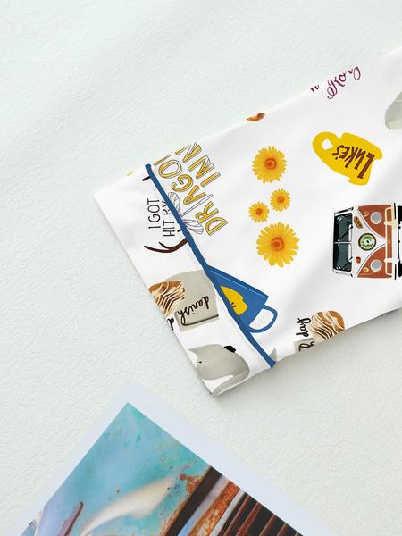 Women's Stars Hollow GG book Pajama Set, Long Sleeve Top & Elastic Waist Pants, Casual Fall Winter Sleepwear, Book and Coffee Cup, Loungewear