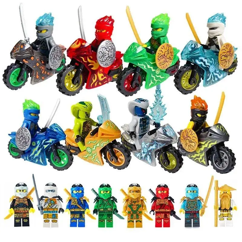 Building blocks, golden ninja humanoid toys, assembled educational toys, mini characters, children's birthday gifts,