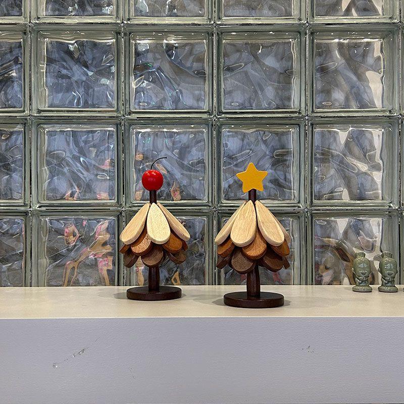 Christmas Tree Heat-Resistant Pad, Elegant Round Wooden Table Mat, Creative Pot Lid, Cup Holder, Bowl Protector, Decorative Piece