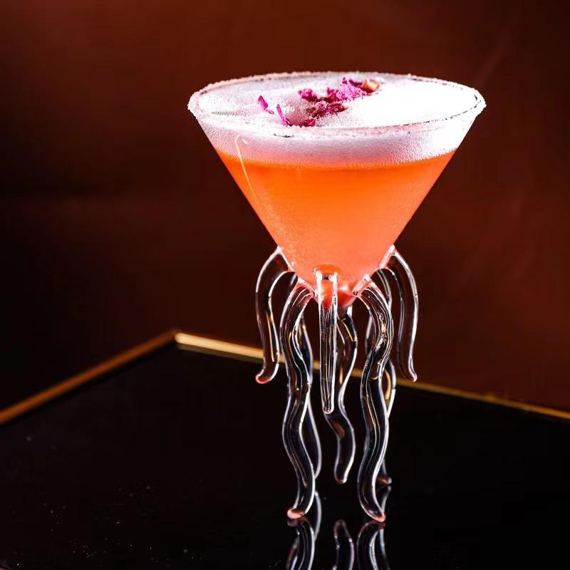 Creative Octopus Cocktail Glass Cup, Unique Aquarium Cup, Jellyfish Cup, Squid Wine Glass, Martini Bar Glass, Stylish Drinkware, Octopus Cocktail Tumbler