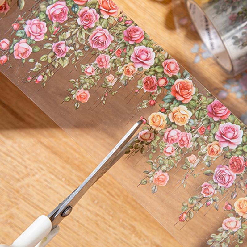 Mountain Vine Theme DIY Scrapbook Stickers Roll, Graphic Decal, Pet Tape Decorative Journal Album, Handmade Craft Supplies for Creative Projects