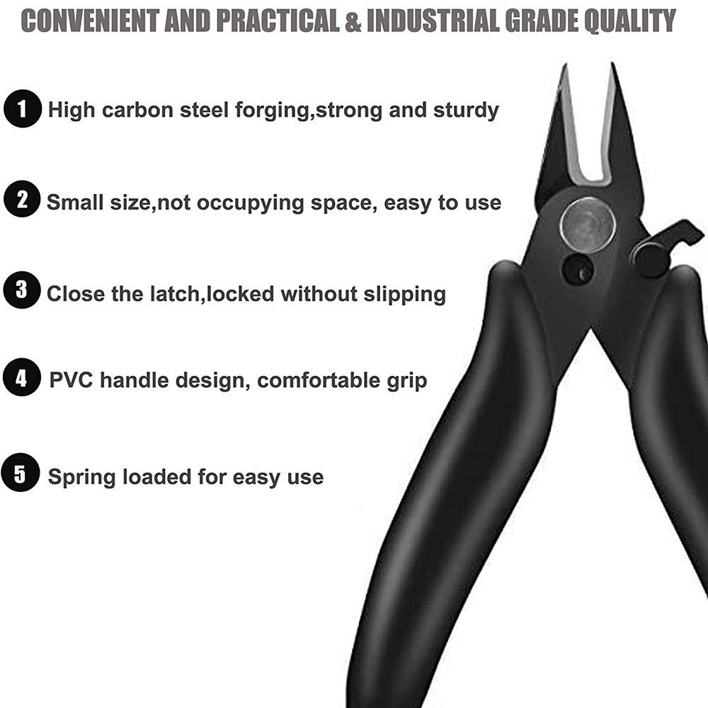 Professional Precision Cutting Pliers Set: Rust-Proof Durable Side Cutters with Safety Lock. Multi-Function Jewelry Soft Wire & DIY Craft Tool Kit Hand Tools for Model Making, Electronics Repair, Copper Wire Cutting.