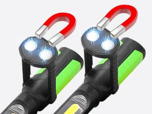 SYLSTAR Work Light for Mechanic, 2400LM Bright LED Work Light, 4400mAh Rechargeable Underhood Work Light Bar with Hooks, Magnetic Mechanic Light for Car Repairing/Inspection/Garage/Workshop/Emergency