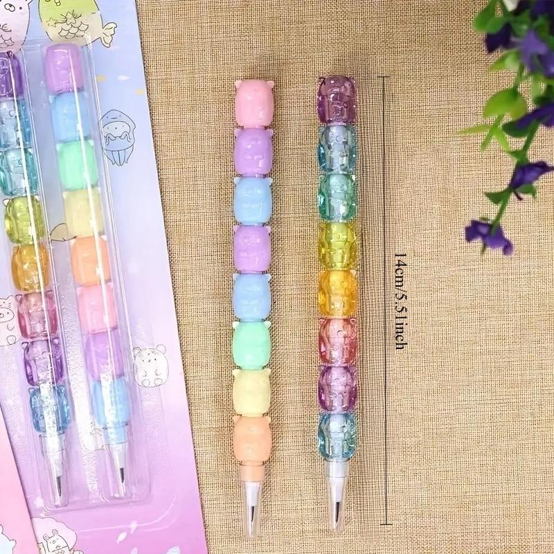 Cute Cartoon Design Pencil, 2 Sets Detachable Creative Design Pencil, Multifunctional Bullet Tip Pencil for Home School Office