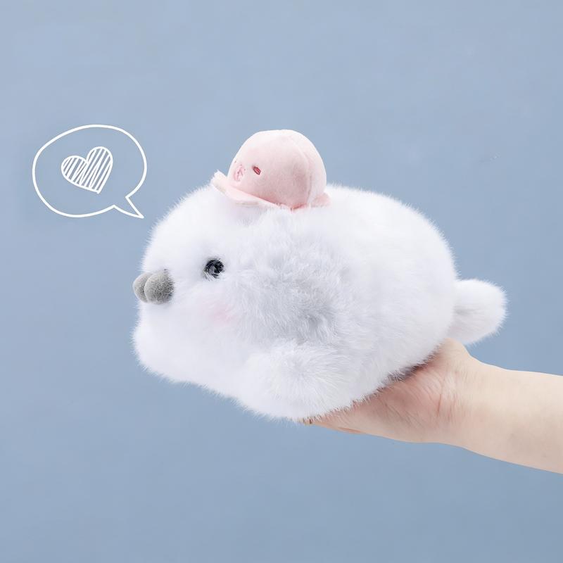 25cm/9.84in Healing Comfort Seal Plush Toy | Soft & Fluffy | 2 Cute Styles - Blue Sleepy/Pink Beady Eyes | Thoughtful Valentine’s Gift for Girlfriend & Loved One | Sweet Companion Doll for Kids’ Growth | Warm Hug Buddy for Cozy Days