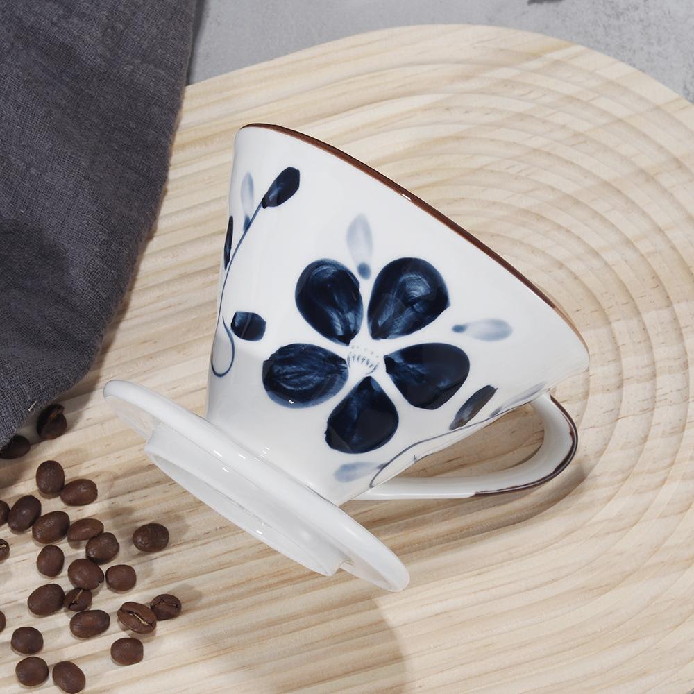 Ceramic V60 Cone Hand Brew Coffee Set Coffee Filter Cup, Hand Painted Japanese Filter Cup Drip Filter