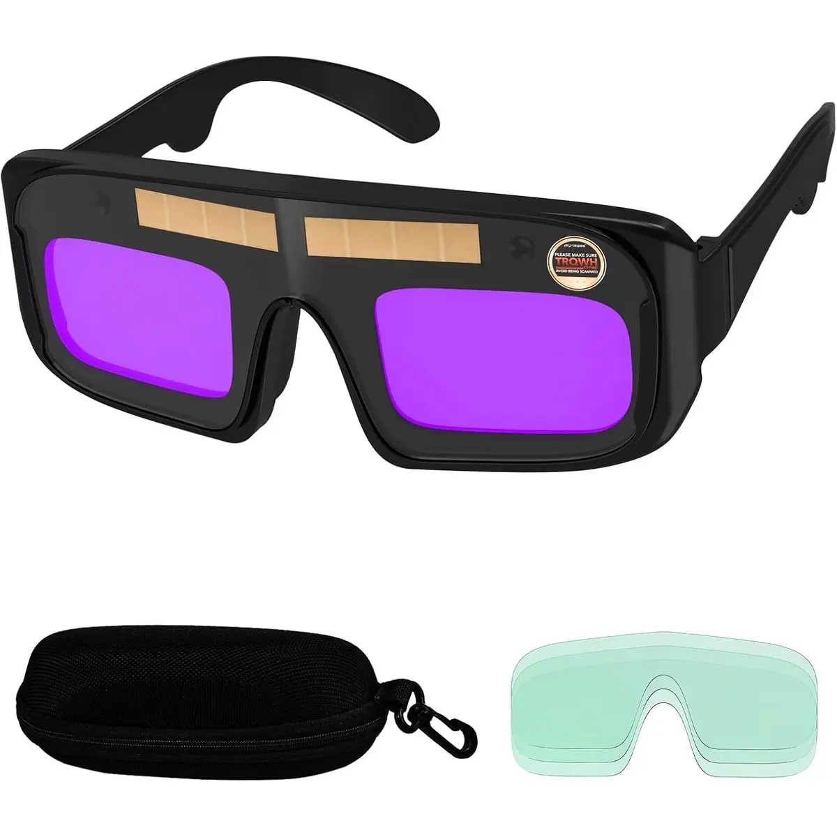 Auto Darkening Welding Glasses, True Color Solar Welder Goggles, PC Lens Safety Eye Protection for TIG MIG ARC Weld, Plasma Cut, Grinding, DIY Home Repair