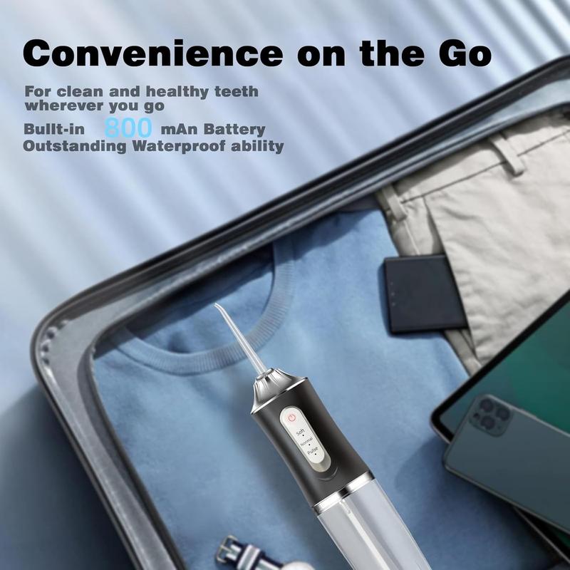 【1PCS】Wireless Electric Dental Floss Irrigator, Oral Irrigator, 3 Modes & 4 Jet Nozzles, Rechargeable Portable for Teeth and Gum Cleaning at Home or On-the-Go, Perfect for Personal Care, Personal Care Appliances, Holiday Gift Idea