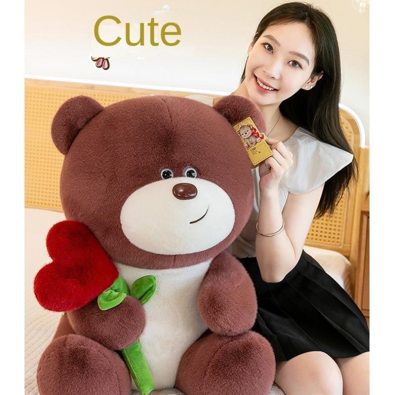Cute Bear Plush Toy for Valentine's Day, Soft Stuffed Animal Gift for Birthday, Couple Bear Doll for Vending Machine, Single Piece Set