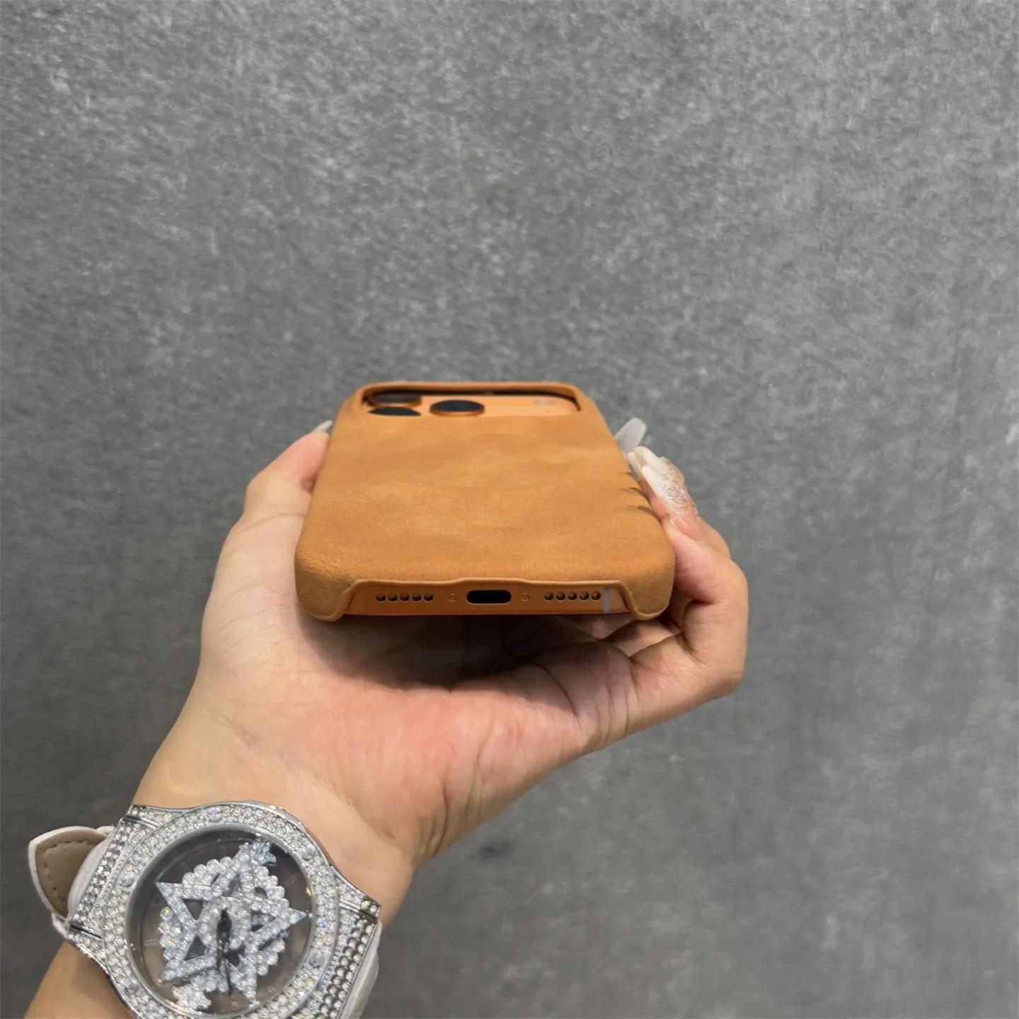 Luxury Sheepskin Feel Leather Magnetic Case For iPhone 17 Pro Max 13 12 14 15 Plus 16 Pro Max 17 Air For Magsafe Matte Cover