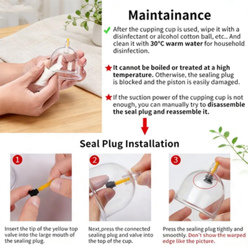 Vacuum Cupping Therapy Kit, Pain Relief and Muscle Recovery, Portable Cupping Cups for Back, Neck, Shoulder, Ideal for Athletes, Therapists, Home Care