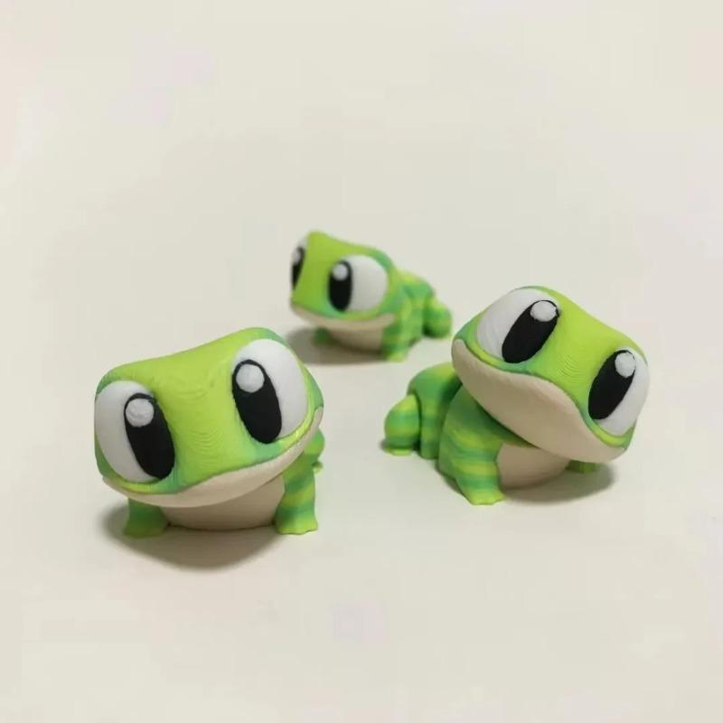 3D Printing Cute Big-eyed Frog Figure Toy Joints Movable Realistic Little Frog Animal Desktop Ornaments Toys for Children Gifts