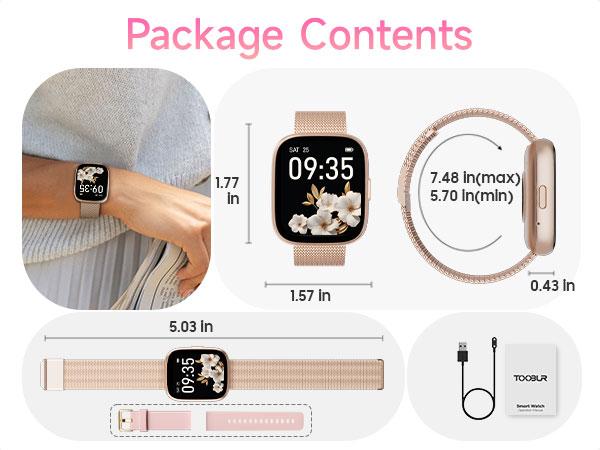 TOOBUR Smart Watch with Answer/Make Calls Fitness Activity Tracker with 100+ Sport Modes & 2 Bands, Sleep Monito，Smart Voice Assistant, Smart Watches for iOS, Android Watch, Ideal Birthday & Holiday Gifts For Men Women