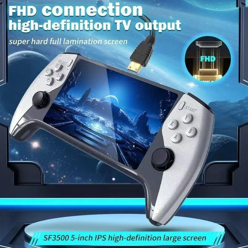 2026 New Sf3500 Upgrade Handheld Video Game Console, Portable Gaming Host, 5-Inch IPS Full HD Screen, 3000mah Long Battery Life, Ideal for Gamers, Handheld Game Consoles, Handheld Games Console