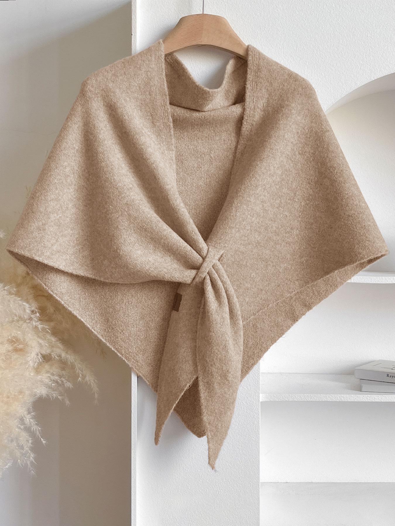 Women's Trendy Solid Knitted Shawl, Casual Soft Comfortable Scarf for Daily Wear, Fashion Accessories for Women & Girls Women's Trendy Solid Knitted Shawl, Casual Soft Comfortable Scarf for Daily Wear, Fashion Accessories for Women & Girls