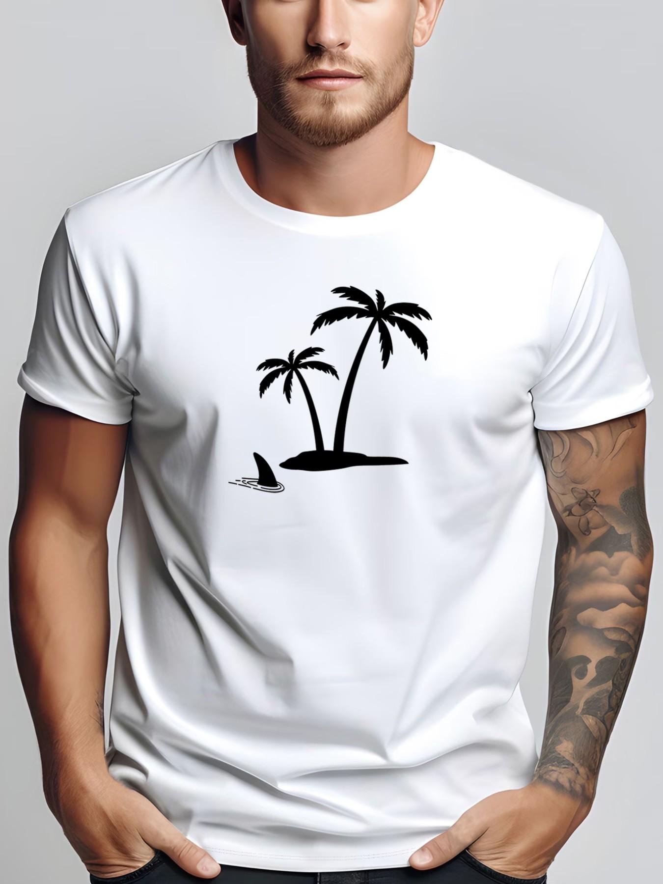 Men's Summer Micro-Stretch Comfort Round Neck Printed T-Shirt, Fashionable Trendy Wear, Best Choice for Men, Casual Stylish Tee